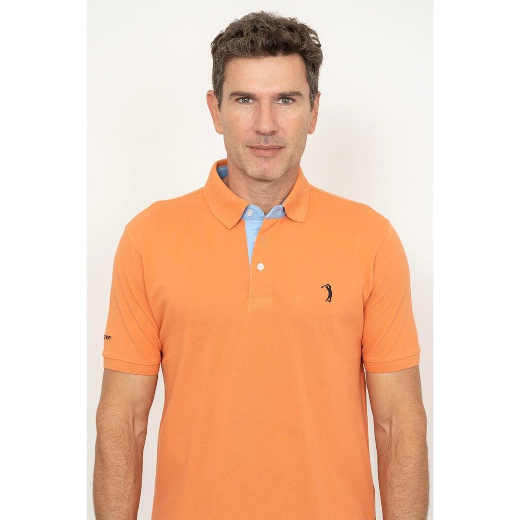 Camisa Polo Orange Melon Lisa Aleatory