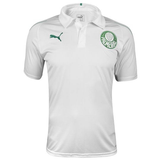 Camisa Polo Palmeiras 19/20 Puma Masculina - Branco Menor preço em Camisa Polo Palmeiras 19/20 Puma Masculina - Branco