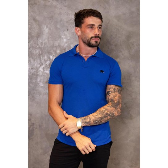 Camisa Polo Piquet Masculina Básica Manga Curta
