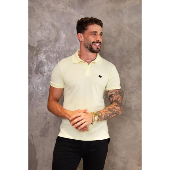 Camisa Polo Piquet Masculina Básica Manga Curta