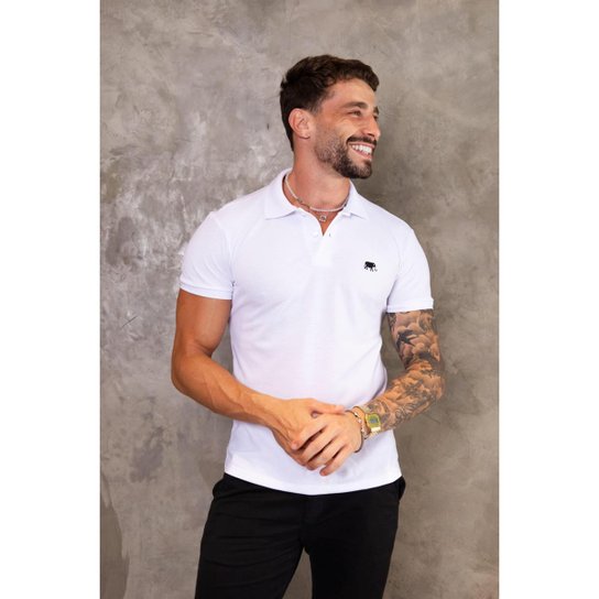 Camisa Polo Piquet Masculina Básica Manga Curta