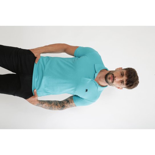 Camisa Polo Piquet Masculina Básica Manga Curta