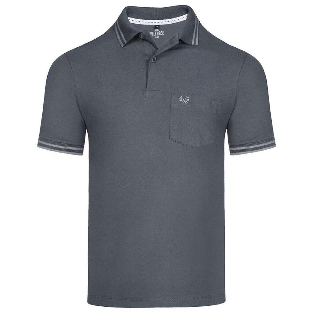 Camisa Polo Plus Masc. Meia Malha C/ Bolso Vilejack VMPG0110