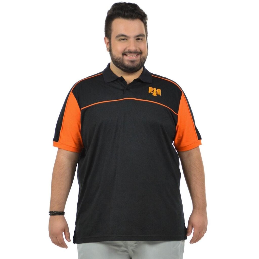 Camisa polo plus size diamante fenomenal (sem elasticidade) Mostarda 46