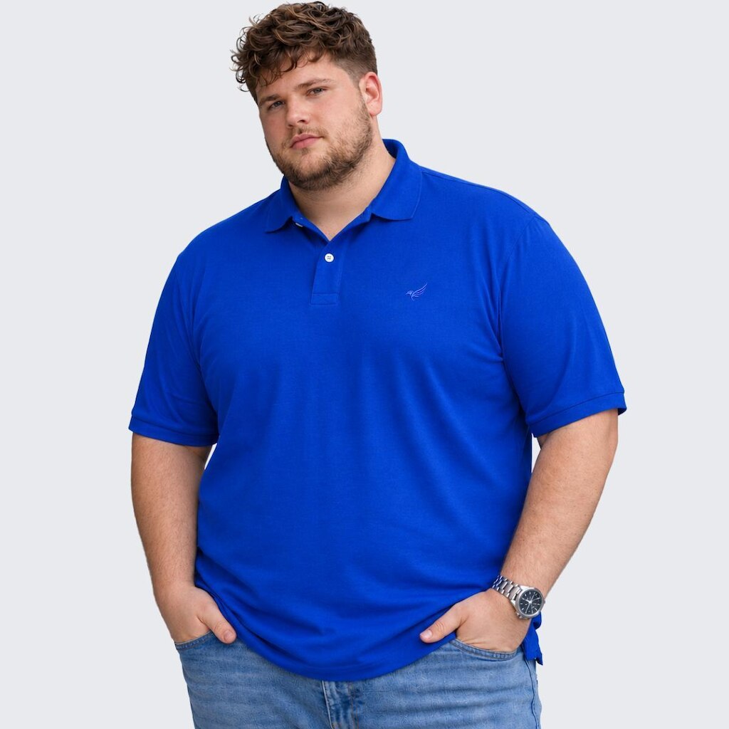 Camisa Polo Plus Size Masculina Piquet Manga Curta