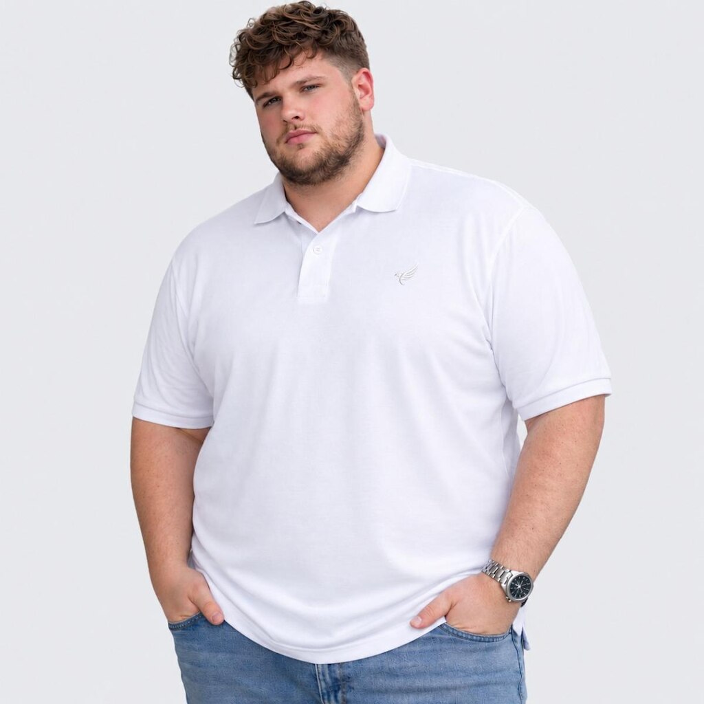 Camisa Polo Plus Size Masculina Piquet Manga Curta