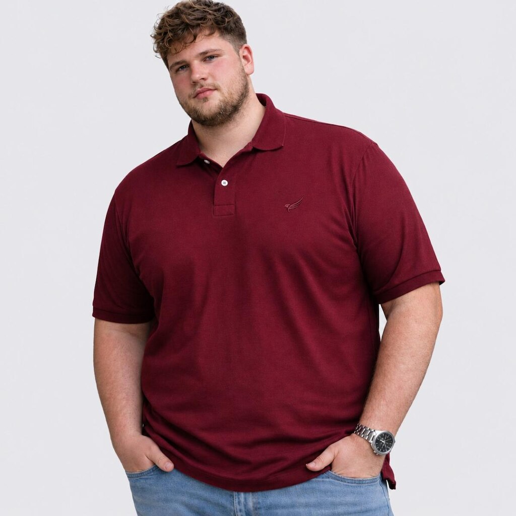 Camisa Polo Plus Size Masculina Piquet Manga Curta