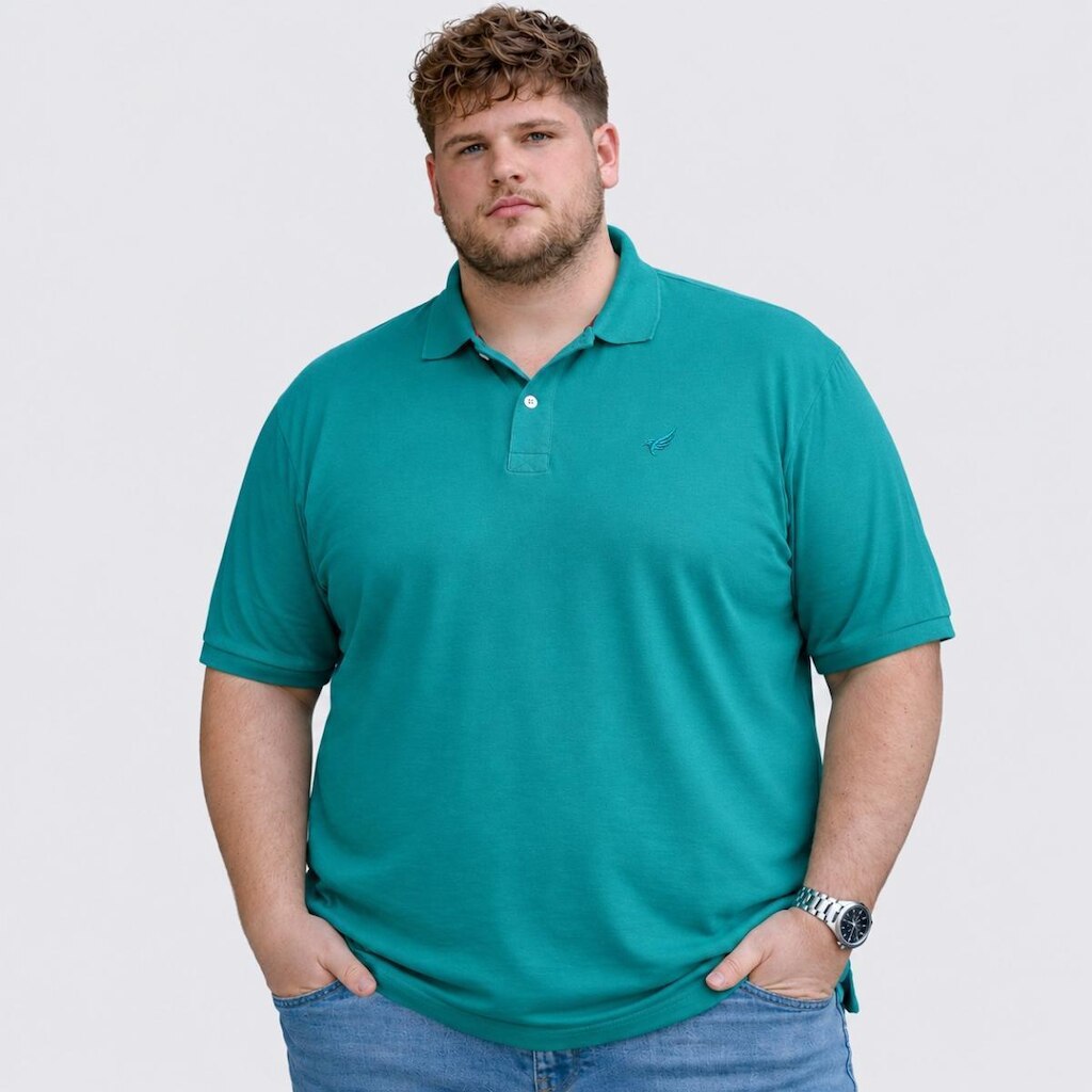 Camisa Polo Plus Size Masculina Piquet Manga Curta