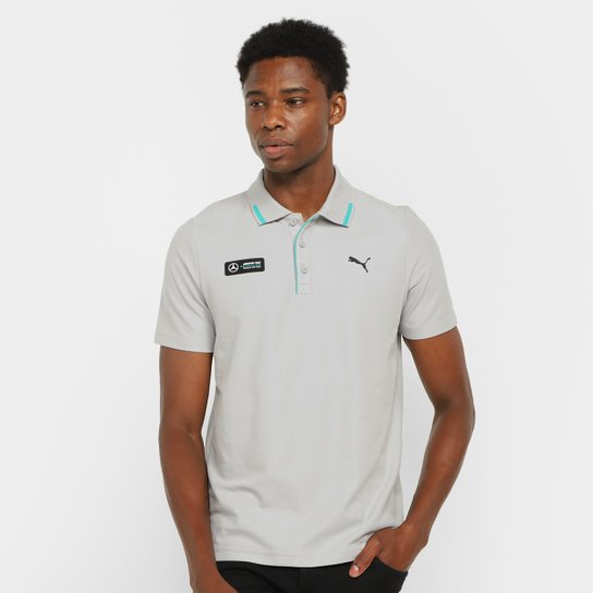 Camisa Polo Puma MAPF1 Basic Masculina - Prata Menor preço em Camisa Polo Puma MAPF1 Basic Masculina - Prata