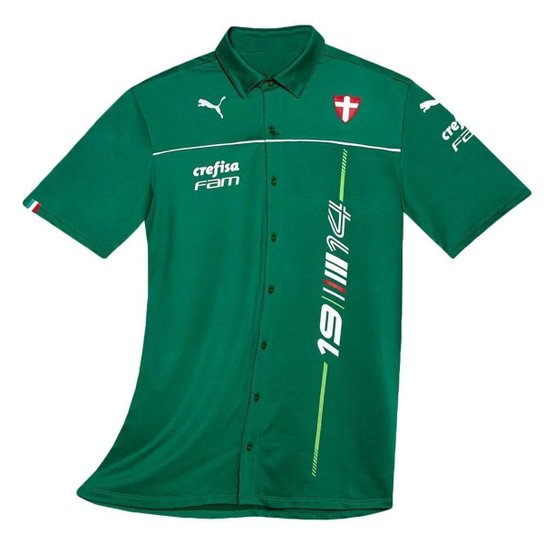Camisa Polo Puma Palmeiras X Abel Motorsport Masculina - Verde Menor preço em Camisa Polo Puma Palmeiras X Abel Motorsport Masculina - Verde
