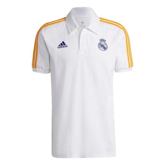 Camisa Polo Real Madrid 3-Stripes Adidas - Branco+Laranja é ruim? Camisa Polo Real Madrid 3-Stripes Adidas - Branco+Laranja é boa?