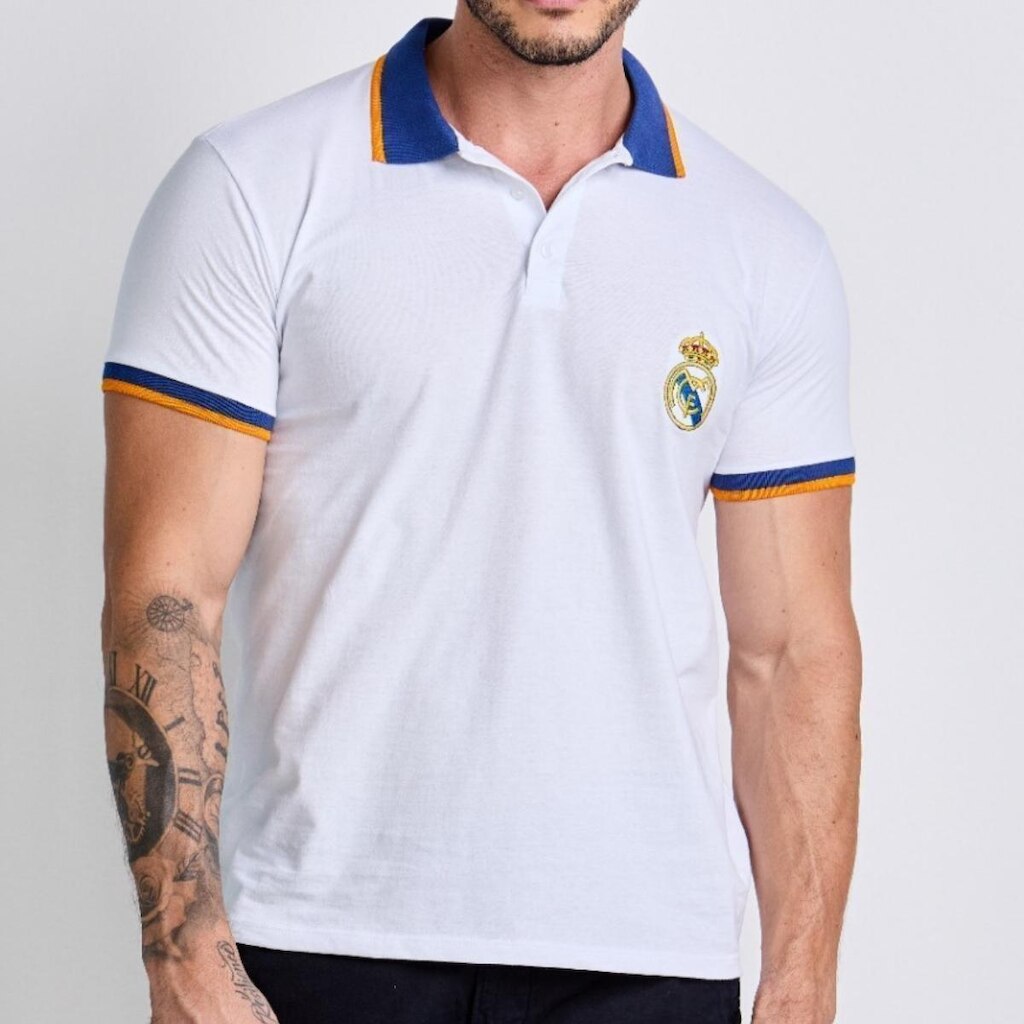 Camisa Polo Real Madrid Algodão Licenciada