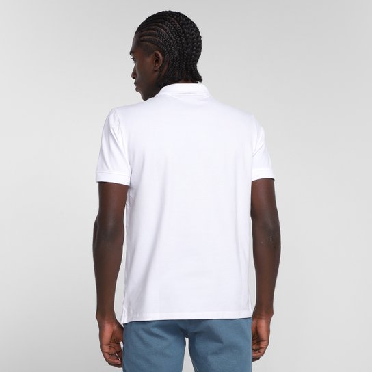Camisa Polo Reserva Pima Piquet Masculina - Branco
