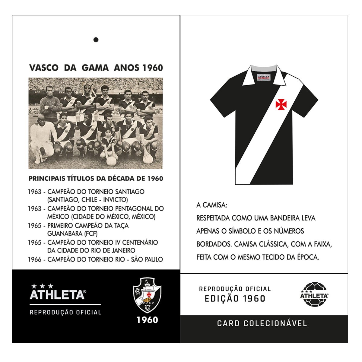 Camisa Polo Retrô Vasco 1960 Athleta Masculina - 4