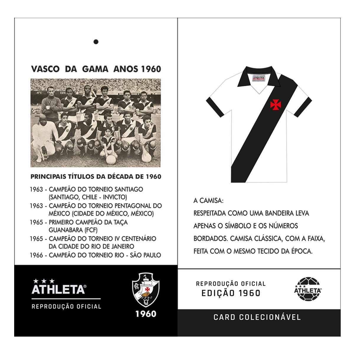 Camisa Polo Retrô Vasco 1960 Athleta Masculina - 5