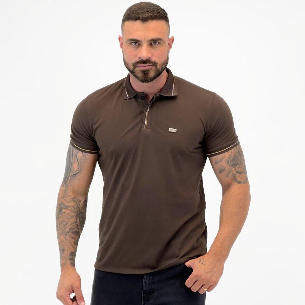 Camisa Polo Sallo Slim Manga Curta Masculina