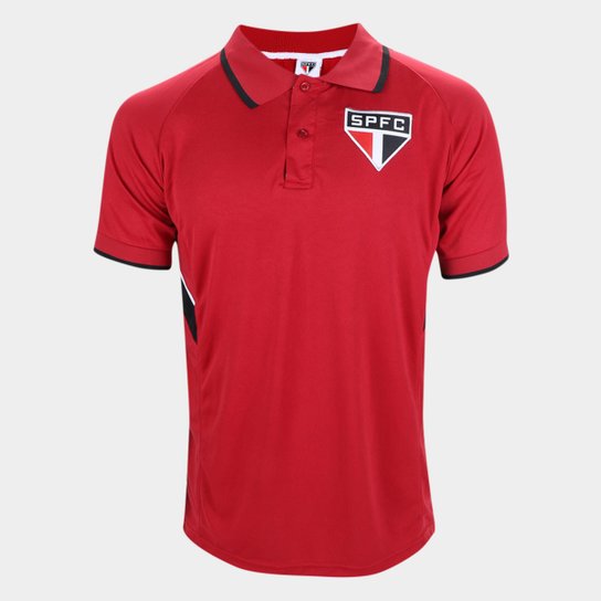 Camisa Polo São Paulo Masculina - Vermelho Menor preço em Camisa Polo São Paulo Masculina - Vermelho