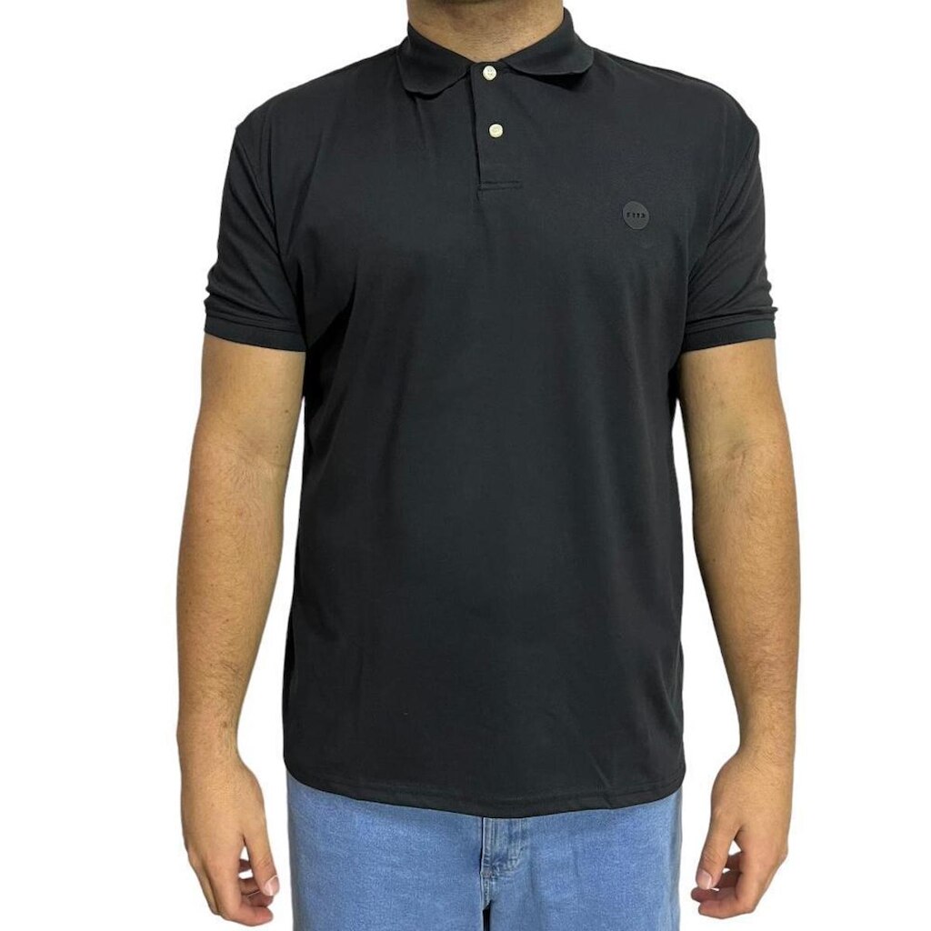 Camisa Polo Sleeve Plus Size/Preto - HD