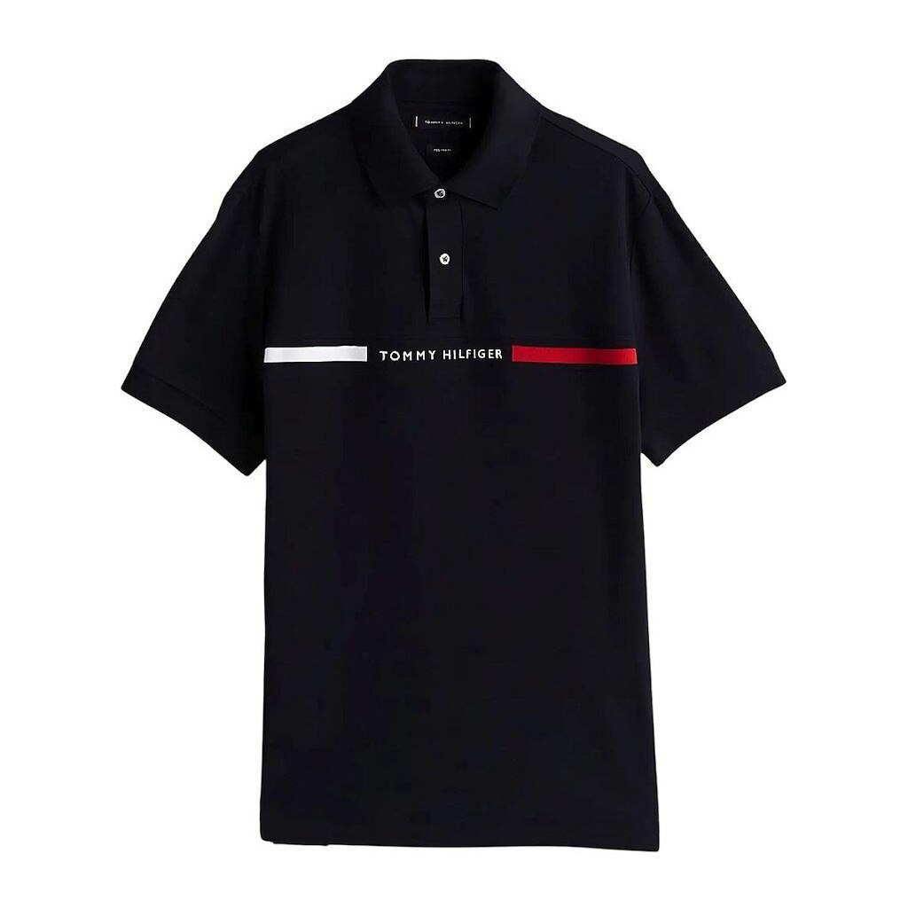 Camisa Polo Tommy Hilfiger Chest Insert Reg Masculino Preto