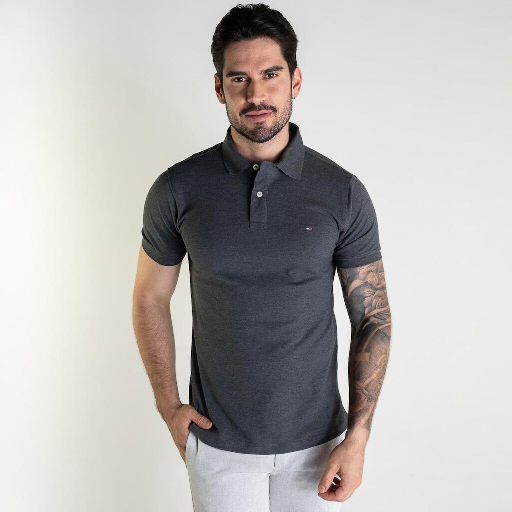 Camisa Polo Tommy Hilfiger Chumbo