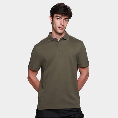 Camisa Polo Tommy Hilfiger Hidded Placket Masculina - Masculino
