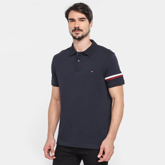 Camisa Polo Tommy Hilfiger Masculino Lisa Masculina - Marinho Menor preço em Camisa Polo Tommy Hilfiger Masculino Lisa Masculina - Marinho