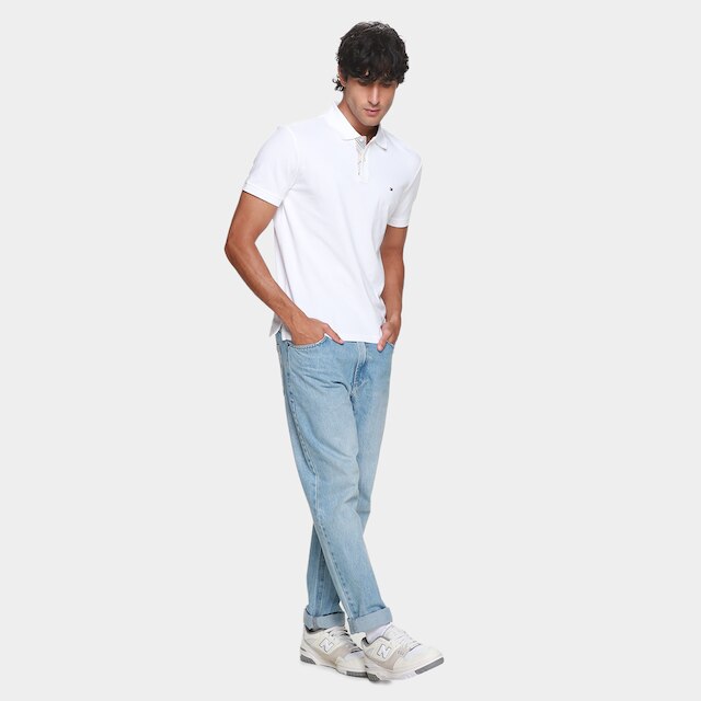 Camisa Polo Tommy Hilfiger Pique Placket Interest Masculina