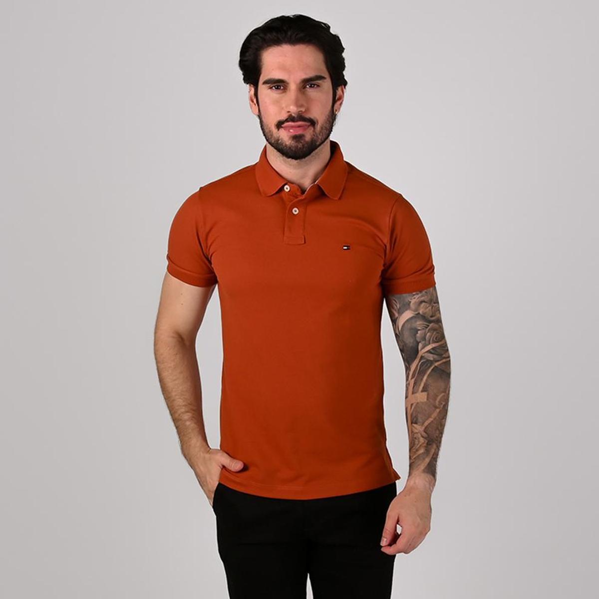 Camisa Polo Tommy Hilfiger Terracota