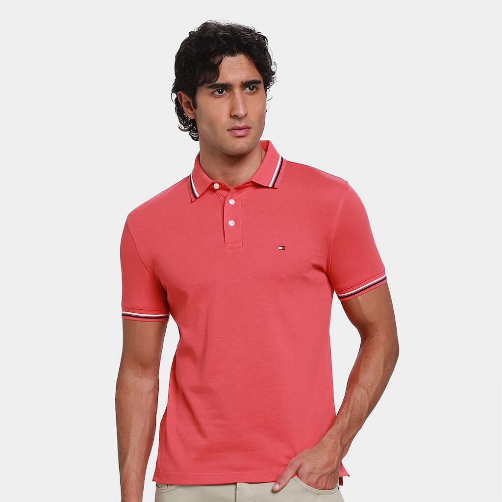 Camisa Polo Tommy Hilfiger Tipped Slim Fit Masculina
