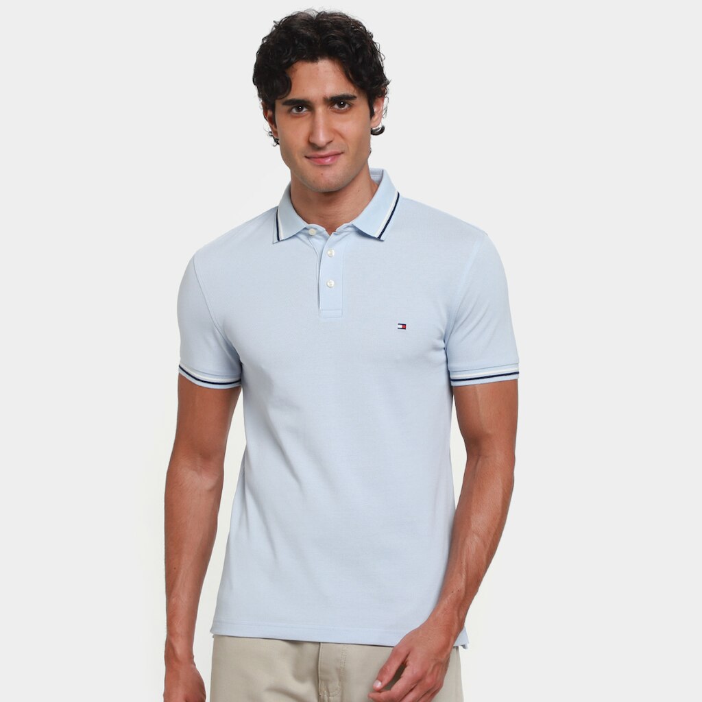 Camisa Polo Tommy Hilfiger Tipped Slim Fit Masculina