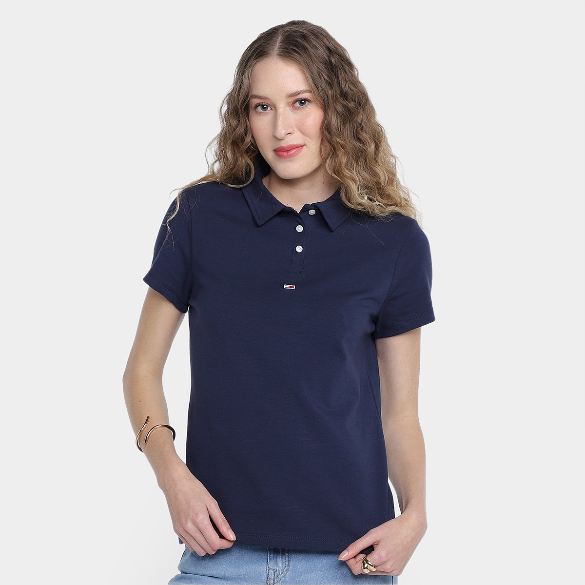 Camisa Polo Tommy Jeans Bby Essential Feminina Menor preço em Camisa Polo Tommy Jeans Bby Essential Feminina