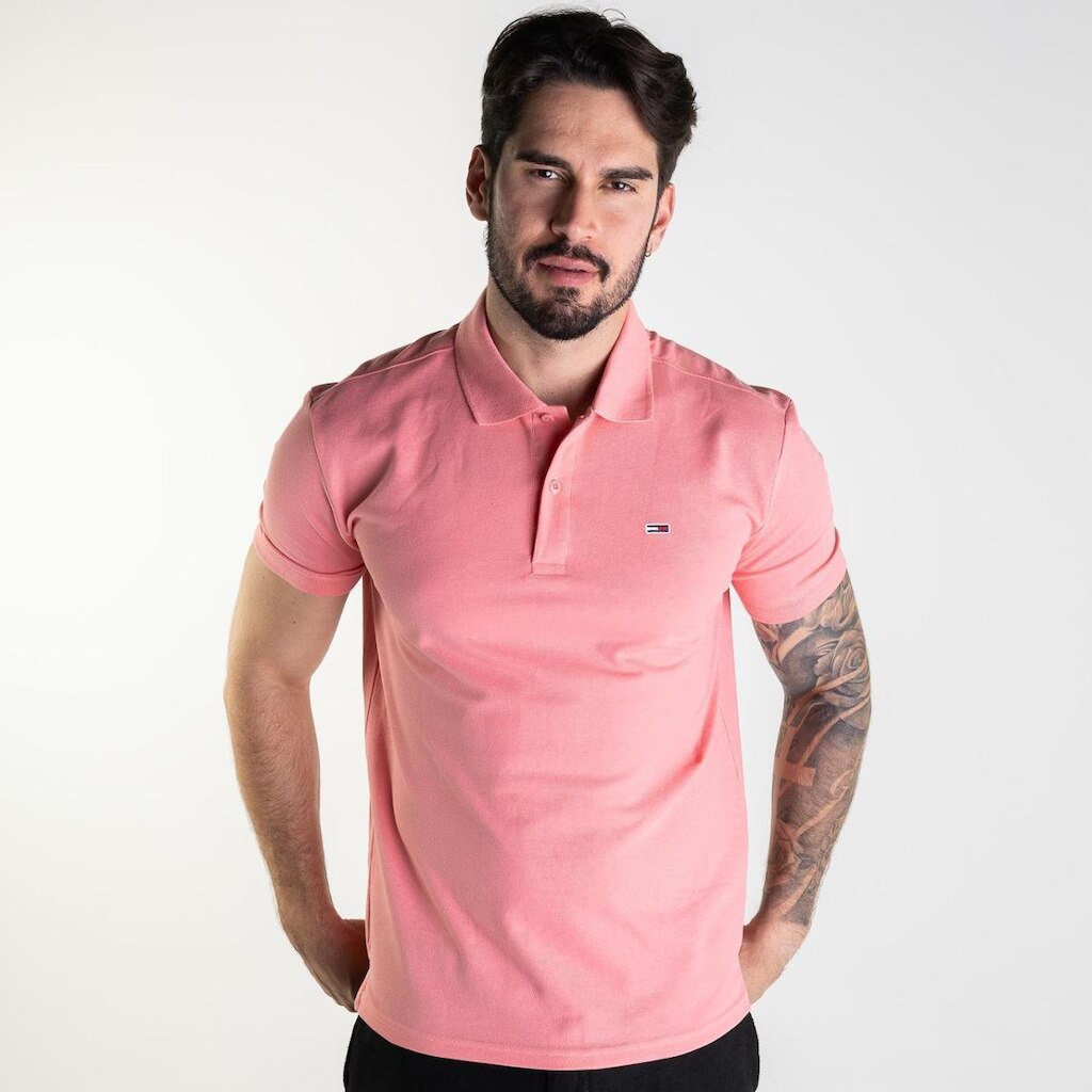 Camisa Polo Tommy Jeans Rosa