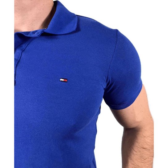 Camisa Polo Tommy Regular Fit Summer Logo - Azul Menor preço em Camisa Polo Tommy Regular Fit Summer Logo - Azul