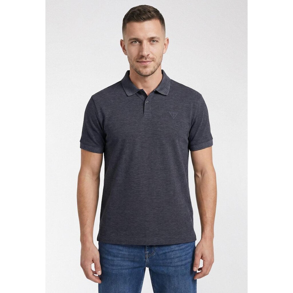 Camisa Polo Triângulo Bordado Cinza Escuro