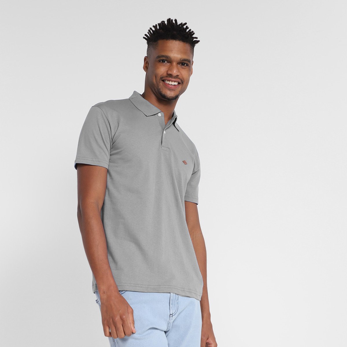 Camisa Polo Ultimato Básica Masculina - Cinza Claro | Netshoes