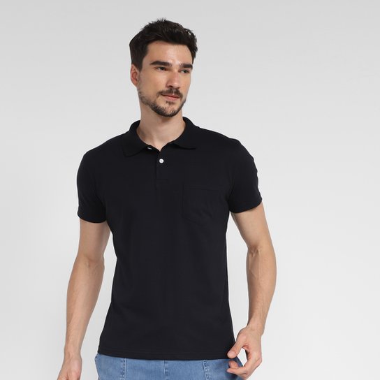 Camisa Polo Ultimato Bolso Masculina - Preto Menor preço em Camisa Polo Ultimato Bolso Masculina - Preto