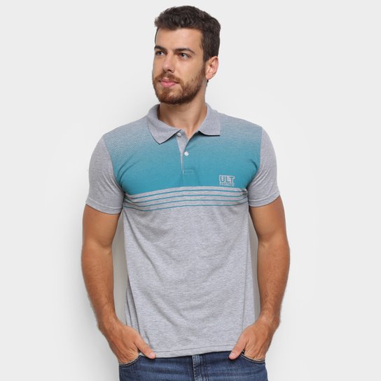 Camisa Polo Ultimato Listras Masculina - Mescla Menor preço em Camisa Polo Ultimato Listras Masculina - Mescla