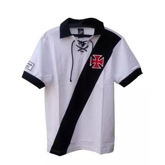 CAMISA POLO VASCO DA GAMA RETRÔ OFICIAL - Branco Menor preço em CAMISA POLO VASCO DA GAMA RETRÔ OFICIAL - Branco