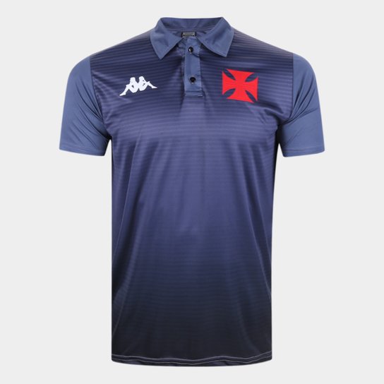 Camisa Polo Vasco da Gama Supporter 1898 Kappa Masculina - Azul Escuro Menor preço em Camisa Polo Vasco da Gama Supporter 1898 Kappa Masculina - Azul Escuro