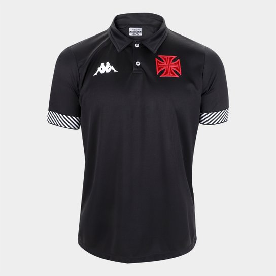 Camisa Polo Vasco Viagem 21/22 Comissão Técnica Kappa Masculina - Preto Menor preço em Camisa Polo Vasco Viagem 21/22 Comissão Técnica Kappa Masculina - Preto