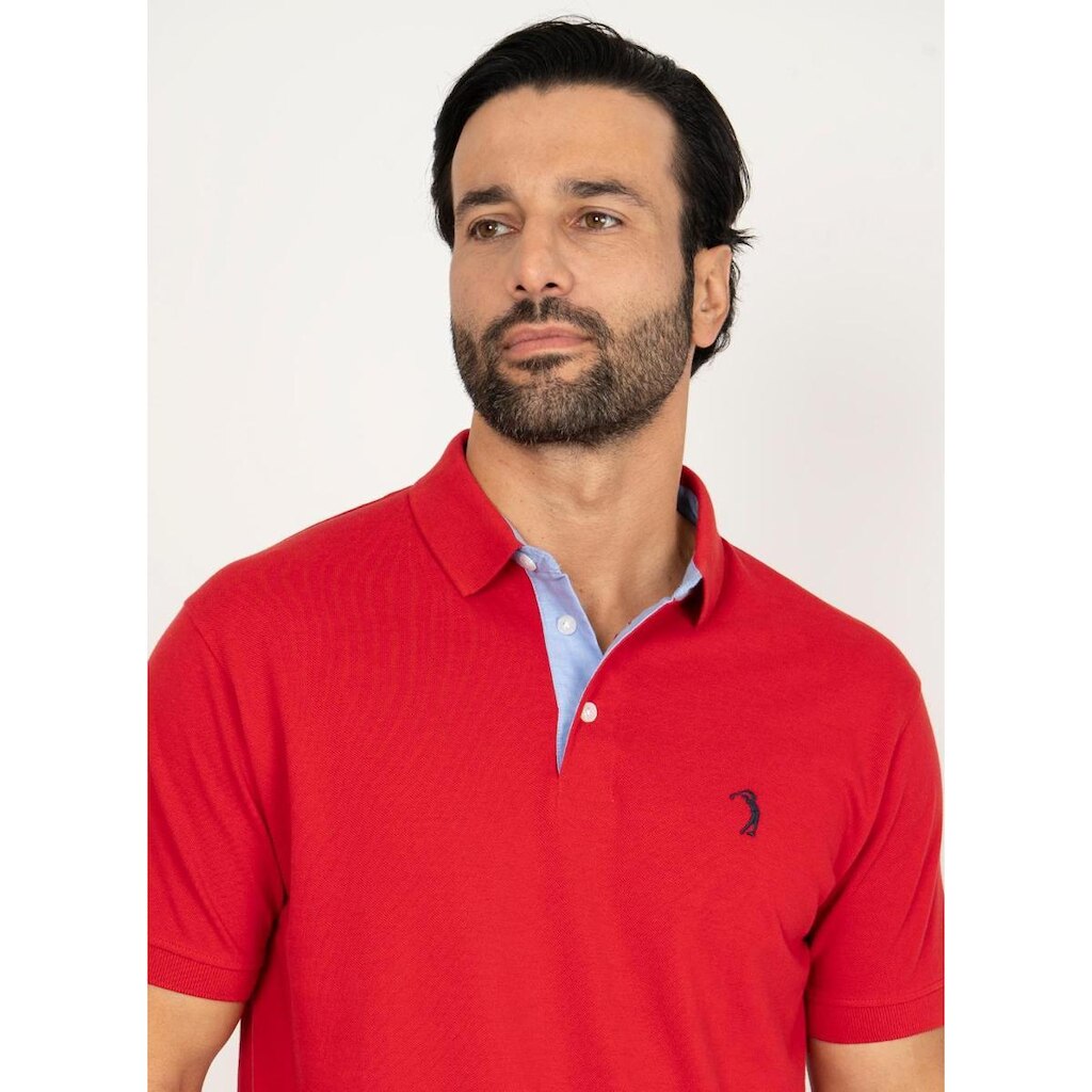Camisa Polo Vermelha Lisa Aleatory
