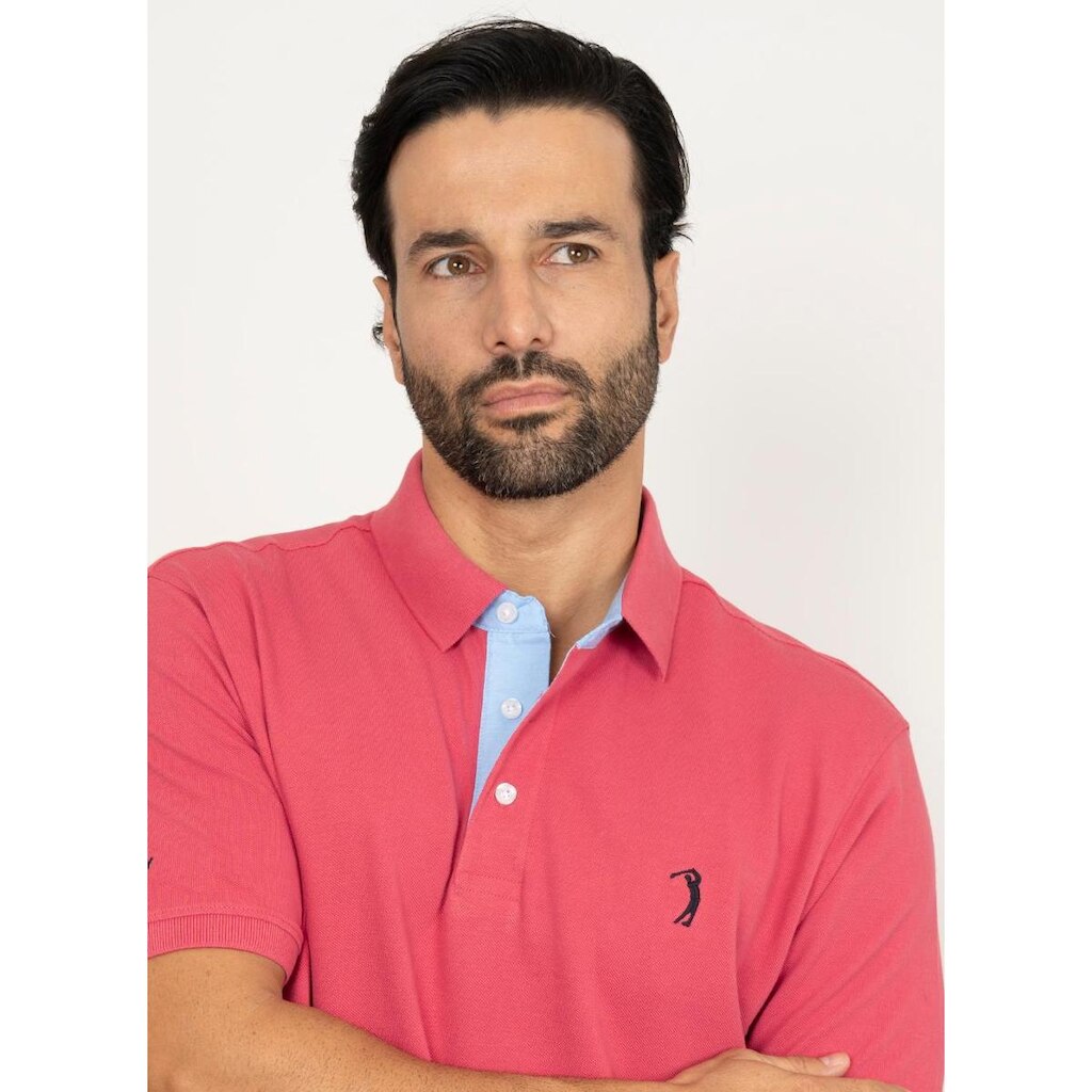 Camisa Polo Vermelho Claro Lisa Aleatory