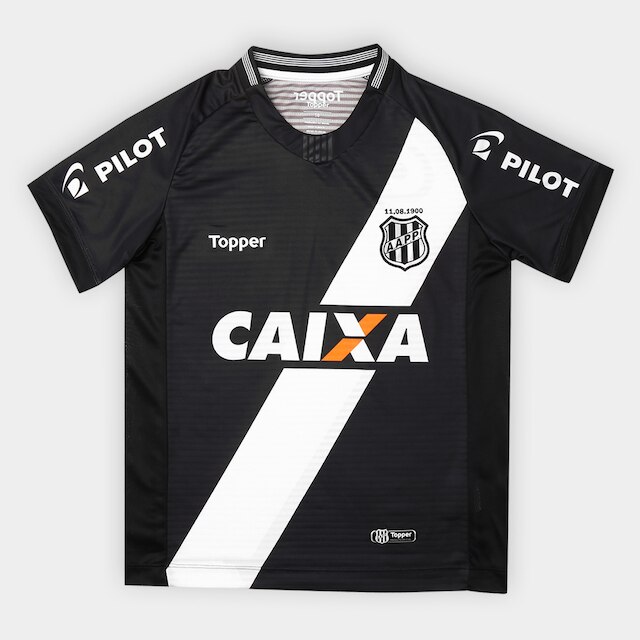 Camisa Ponte Preta Infantil II 2018 s/n° - Torcedor Topper - Preto e Branco Menor preço em Camisa Ponte Preta Infantil II 2018 s/n° - Torcedor Topper - Preto e Branco