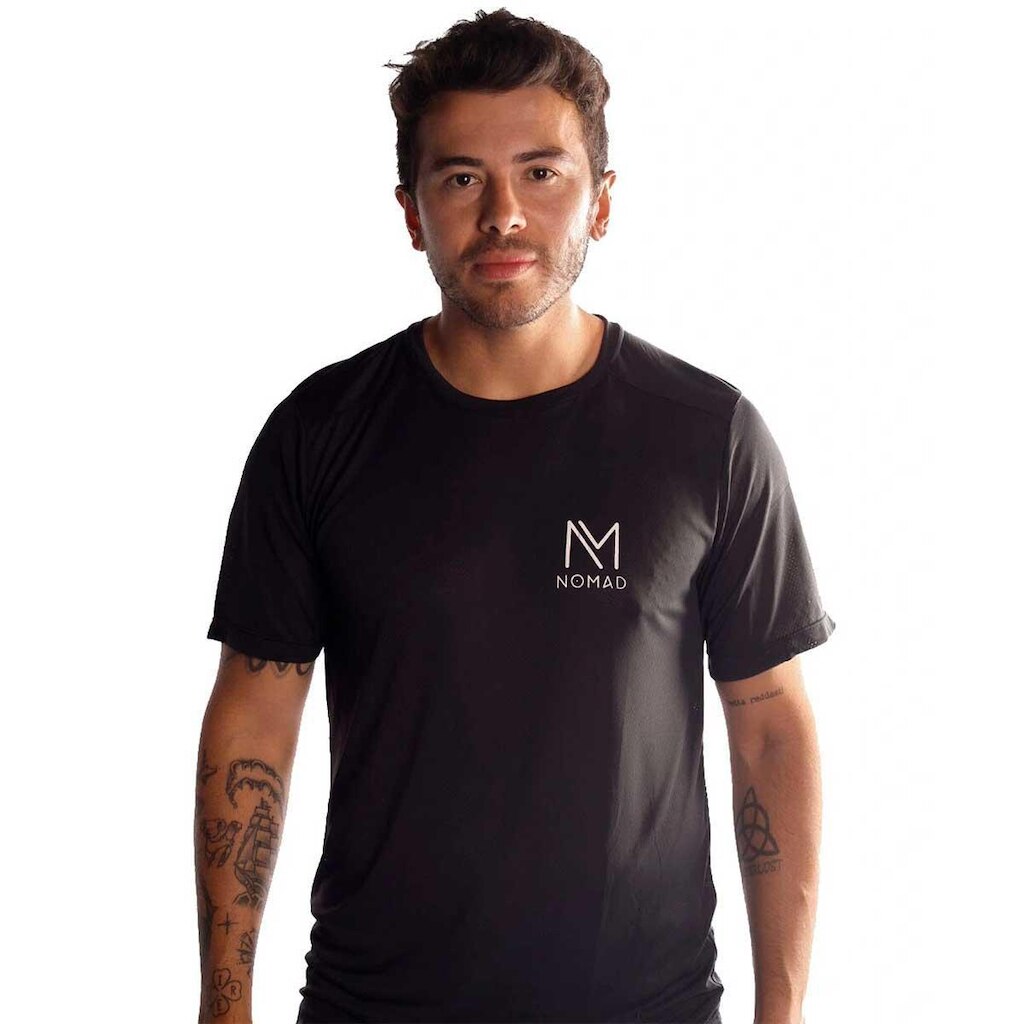 Camisa Preta Masculina Manga Curta Naked Nomad