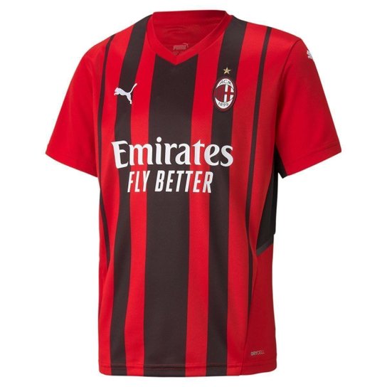 Camisa Puma AC Milan I 21/22 s/nº Torcedor Infantil - Vermelho+Preto - 8A - Vermelho+Preto Menor preço em Camisa Puma AC Milan I 21/22 s/nº Torcedor Infantil - Vermelho+Preto - 8A - Vermelho+Preto