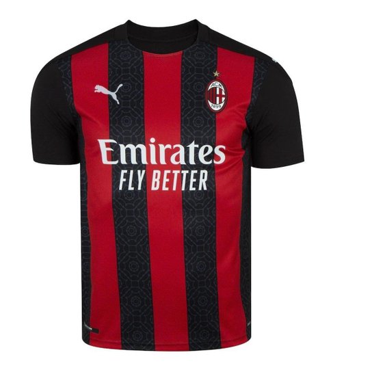 Camisa Puma Milan Home 2021 Juvenil - Vermelho - Vermelho Menor preço em Camisa Puma Milan Home 2021 Juvenil - Vermelho - Vermelho