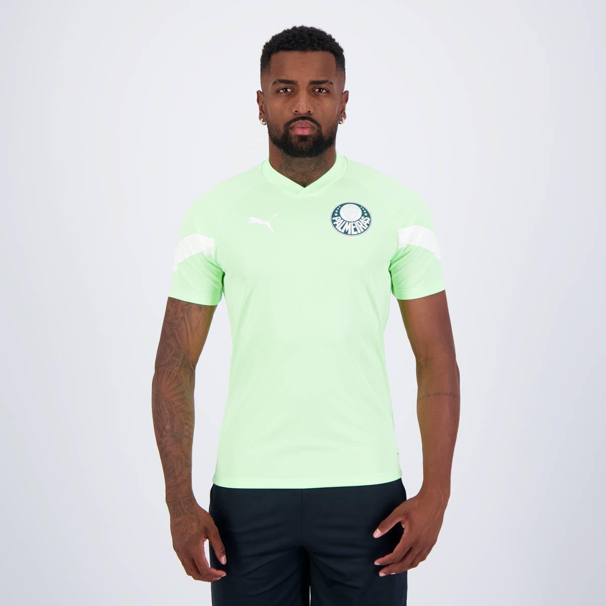 Camisa Puma Palmeiras Treino 2023 Verde Menor preço em Camisa Puma Palmeiras Treino 2023 Verde