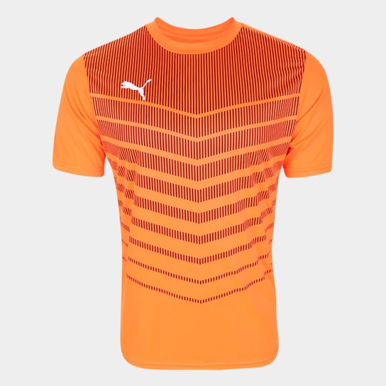 Camisa Puma Play Graphic Masculina - Laranja+Preto Menor preço em Camisa Puma Play Graphic Masculina - Laranja+Preto
