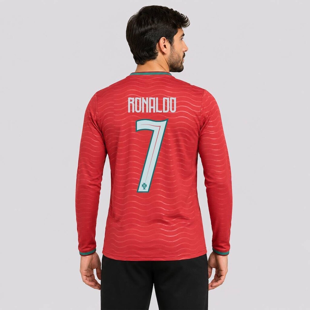 Camisa Puma Portugal Home 2026 Manga Longa 7 Ronaldo