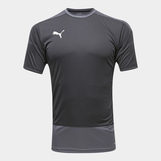 Camisa Puma Treino Team Goal 23 Jersey Masculina Preto+Grafite